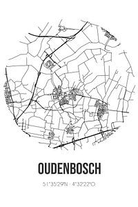 Oudenbosch (Noord-Brabant) | Landkaart | Zwart-wit van Rezona