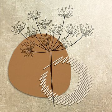 Japandi  collage kunst: Organische texturen van Studio Pieternel