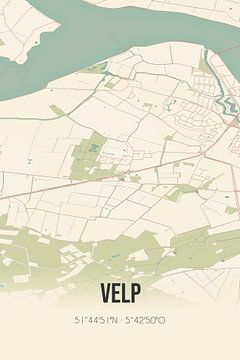 Vintage map of Velp (North Brabant) by Rezona