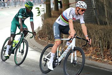 Mathieu van der Poel en Biniam Girmay van FreddyFinn