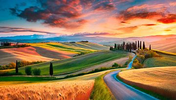 Toscane met landschap van Mustafa Kurnaz