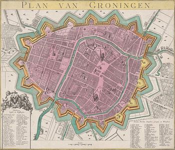 Historischer Stadtplan von Groningen (um 1650) - Alter Stadtplan von Groningen