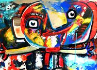 Cheerful Cobra style work of a male