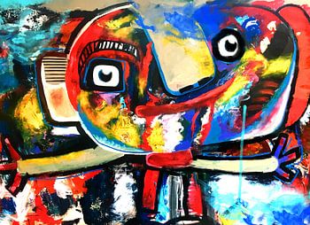 Cheerful Cobra style work of a male