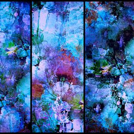 Triptych with abstract flowers . by Saskia Dingemans Awarded Photographer