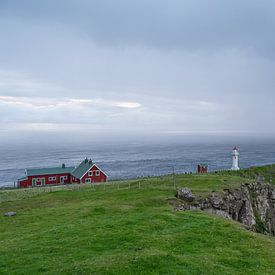 Small farms and Lighthouse on Suðuroy by André van der Meulen