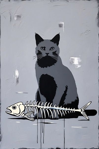 Cat with herringbone skeleton by Imperial Art House
