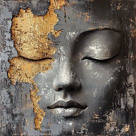 Buddha Portrait in Japandi Style by Wilma Mesman