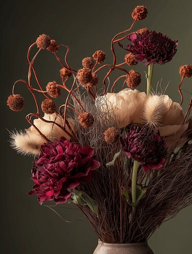 Boeket bloemen op dark chiq