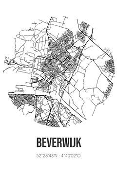 Beverwijk (Noord-Holland) | Map | Black and white by Rezona