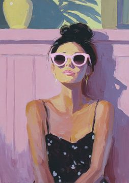 Femme stylée avec lunettes de soleil &amp ; Polka Dots sur Niklas Maximilian