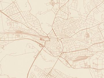 Kaart van Arnhem in Terracotta van Map Art Studio