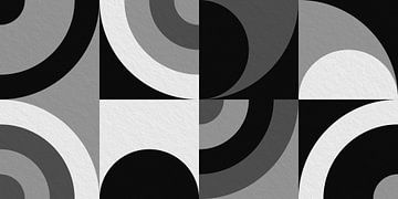 Modern minimalistisch geometrisch kunstwerk met cirkels en vierkanten 6 van Dina Dankers
