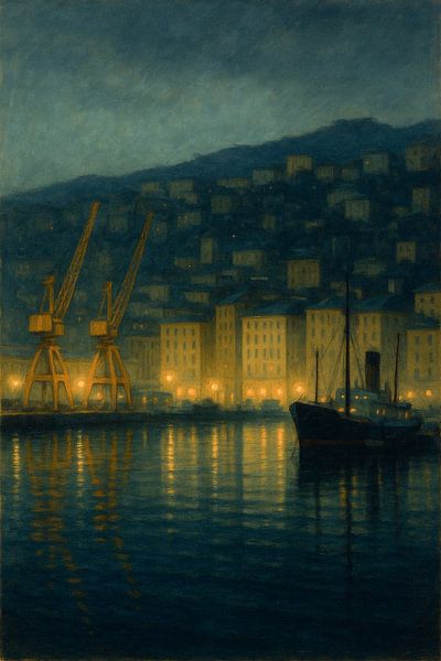 De industriële sereniteit van Genua - Reflecties van de werkende haven van Travel Shop