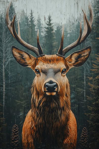 Waldkönig - Antlers between fir trees by MArt