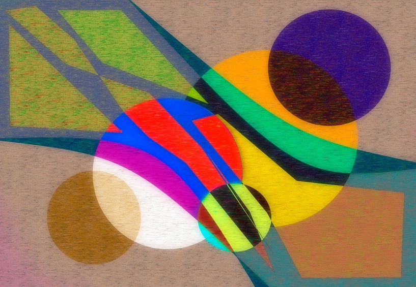 Modern kleurrijk abstract van Corinne Welp