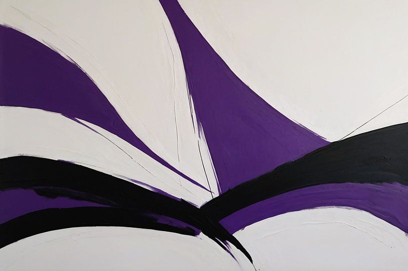 Abstract Paars-Zwart Dynamisch Contrast van Art & Soul Creations