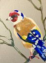 Goldfinch Fever van Helia Tayebi Art thumbnail
