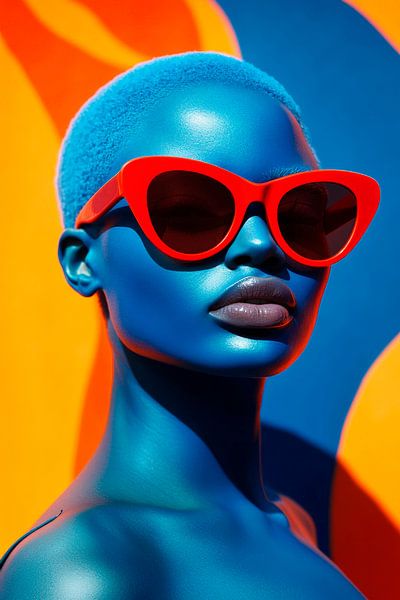 Modern beauty with blue skin by Poster Art Shop