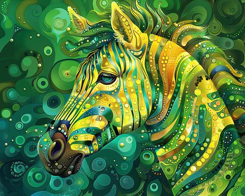 Schilderij Zebra Kleurrijk