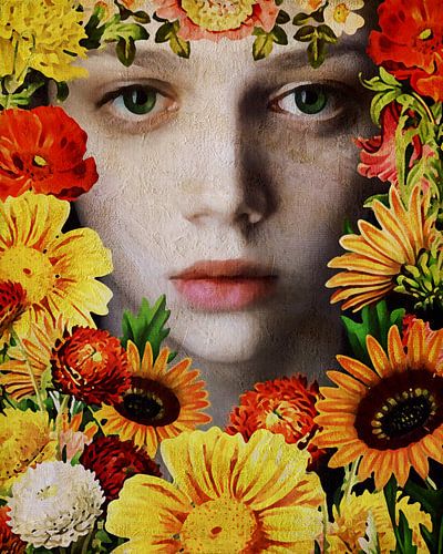 Woman of the world – Face Of A Girl Surrounded By Flowers