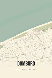 Alte Karte von Domburg (Zeeland) von Rezona