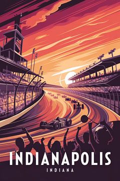 Indianapolis, Indiana Vintage Reisposter van Poster Art Shop