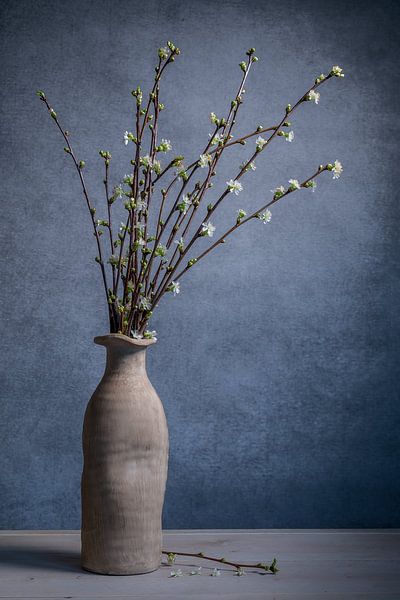 Modern stilleven met witte bloesem van John van de Gazelle fotografie