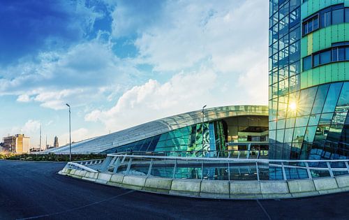 Arnhem central station with clouds
