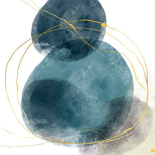 Digitaal Aquarel met Gouden Accenten