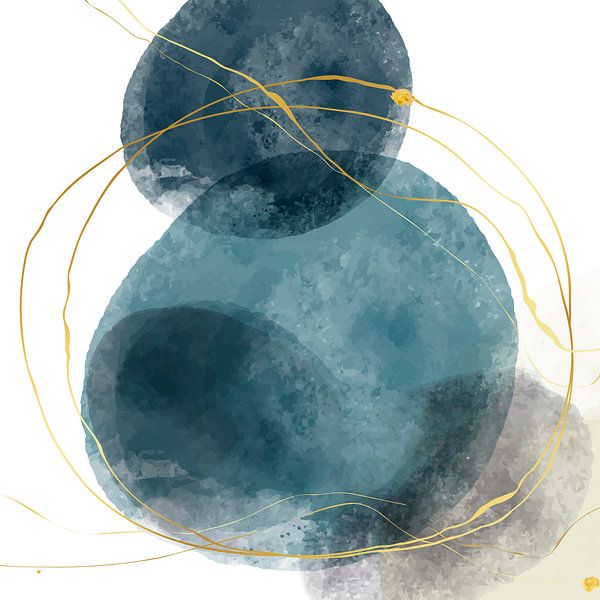 Digital Watercolour with Gold Accents by Pim Haring