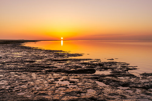 Coucher de soleil sur la mer des Wadden sur Catrin Grabowski