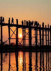 Sonnenuntergang, Myanmar U Bein-Brücke von chris mees