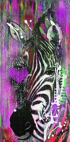 Zebra Liebe von Kathleen Artist Fine Art