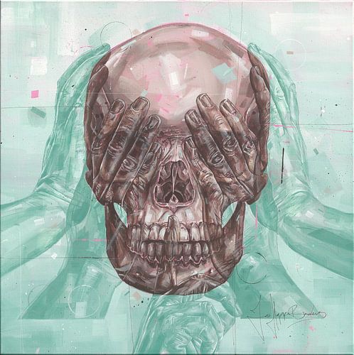 A painting titled: 