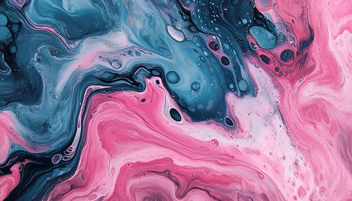 Abstracte blauw en roze panorama