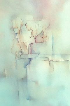Abstraktes Aquarell mit Pastelltönen von Franka Poulain