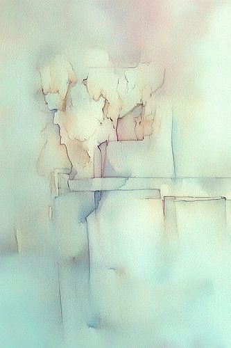 Abstract aquarel met pastel tinten