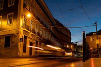 A Lisbon street in the evening