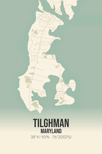 Carte ancienne de Tilghman (Maryland), USA. par Affiches de lieux