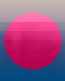 Sonnenuntergang in neonpink, kobaltblau und grau von Dina Dankers