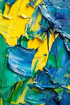 Kleurrijke abstractie met penseelstreken