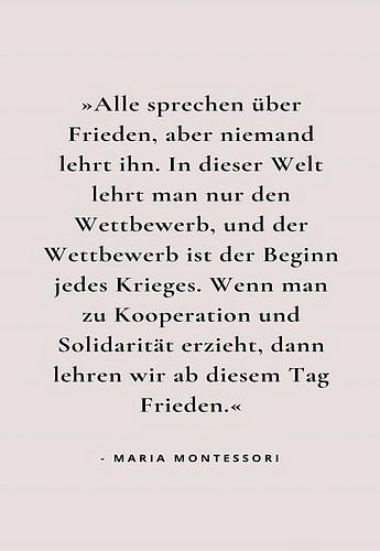 Citation de Maria Montessori sur la paix