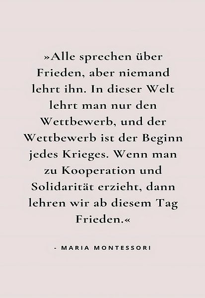Peace Quote by Maria Montessori by Art Kingdom