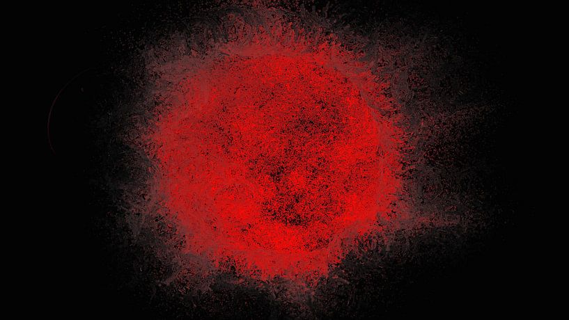 Abstract rood zwart pointillism van Maurice Dawson