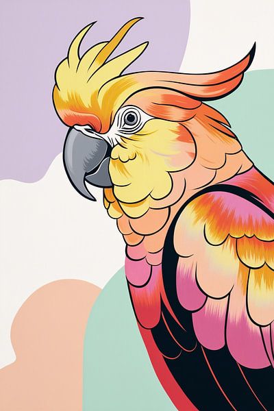 Colourful cockatoo in modern style by Imperial Art House