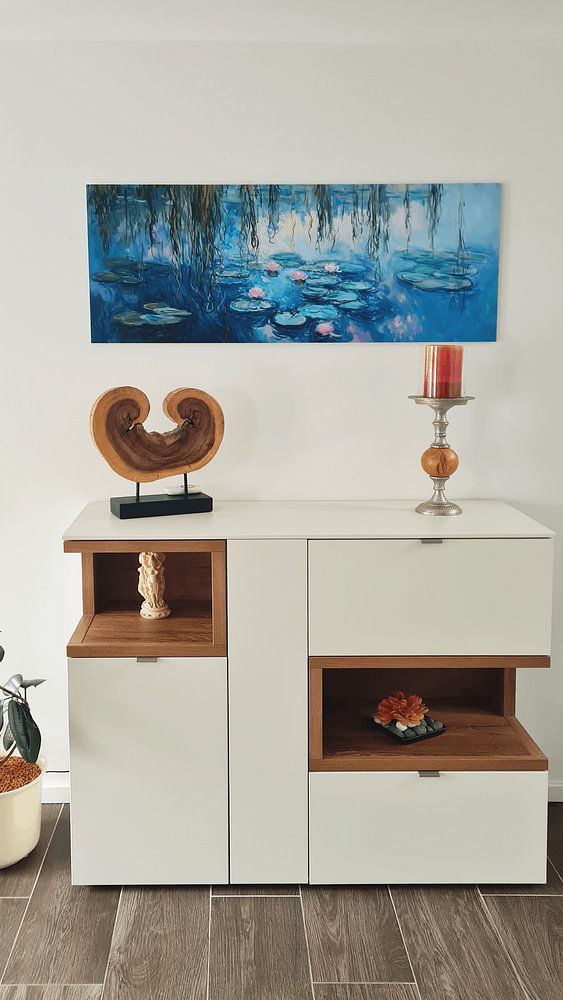 Blaue Seerosen, impressionistisches Gemälde, Monet  von Joriali Abstrakte Kunst 