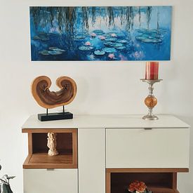 Photo de nos clients: Peinture impressionniste « Nénuphars bleus », Monet par Joriali Art abstrait, sur alu-Dibond