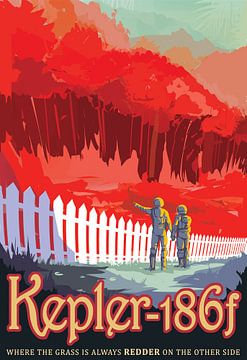 STK204707S-Retro ruimteposter van Kepler-186f. van Stocktrek Images