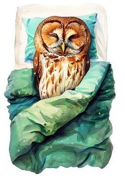 Slapende uil vogel #dier van JBJart Justyna Jaszke